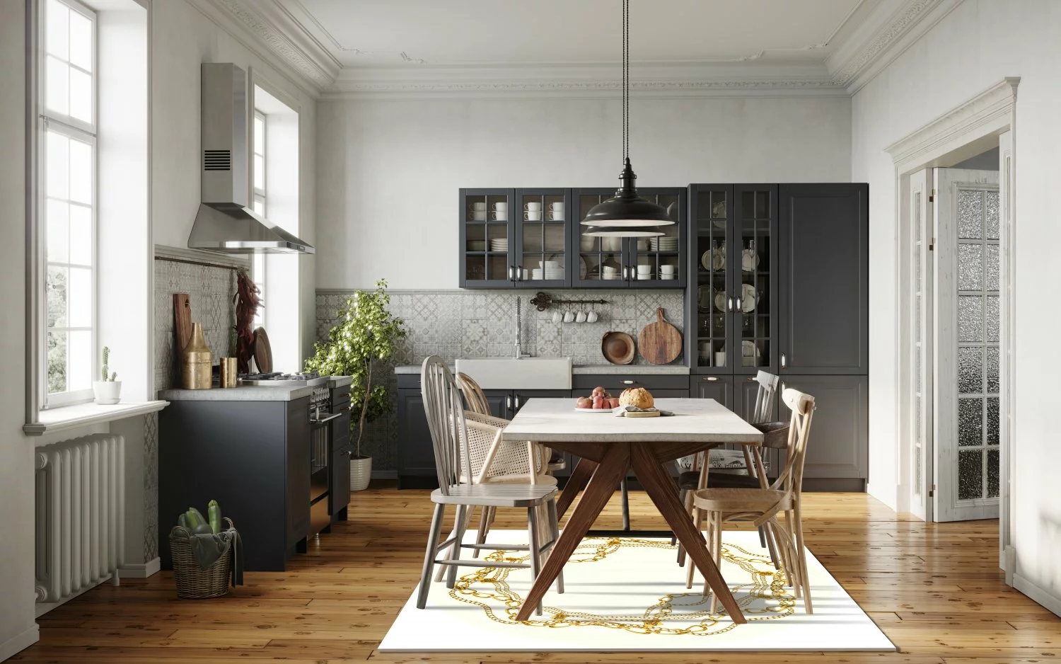 Pyöreät Matot - Silea (valkoinen/kulta) 4 Pyöreät Matot - Silea (valkoinen/kulta) - Image 2