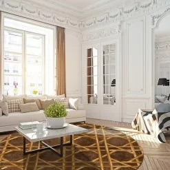 Pyöreät Matot - Pachino (ruskea/kulta) -Pyöreät Matot Myymälä 11 thorgan.skd11193.col801.round .d14.p5