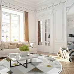 Pyöreät Matot - Samos (harmaa /multi) -Pyöreät Matot Myymälä 5 grapes.skd11226.col801.round .d10.p5