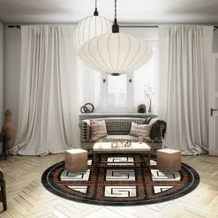 Pyöreät Matot - Milos (musta/valkoinen) 6 Pyöreät Matot - Milos (musta/valkoinen) -Pyöreät Matot Myymälä 55 artvin.skd11169.col802.round .d11.p5