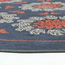 Pyöreät Matot - Florina (sininen/oranssi) -Pyöreät Matot Myymälä atakum3