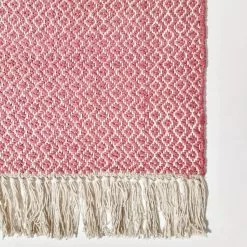 Räsymatto - Bellary (vaaleanpunainen) -Pyöreät Matot Myymälä bellary pink trasmatta flickenteppich rag rugs 01 2