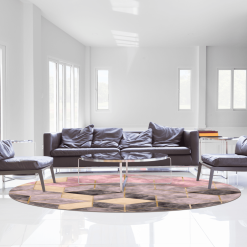 Pyöreät Matot - Brendola (vaaleanpunainen/harmaa/kulta) 9 Pyöreät Matot - Brendola (vaaleanpunainen/harmaa/kulta) -Pyöreät Matot Myymälä brendolarunda