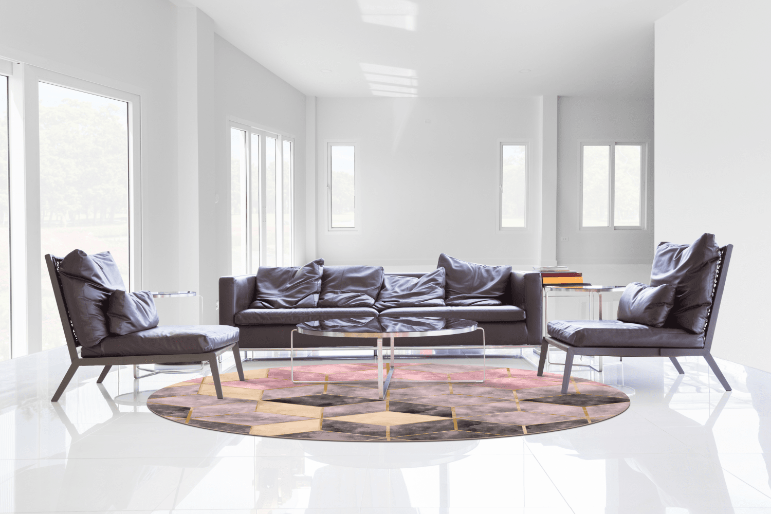 Pyöreät Matot - Brendola (vaaleanpunainen/harmaa/kulta) 6 Pyöreät Matot - Brendola (vaaleanpunainen/harmaa/kulta) - Image 4