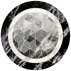 Pyöreät Matot - Castello (musta/valkoinen)