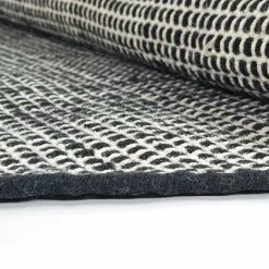 Pyöreä Matot - Coastal (musta/valkoinen) -Pyöreät Matot Myymälä coastal black white ullmatta wool carpet wollteppichen new 1r