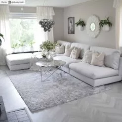 Ryijymatot - Cosy (hopea) -Pyöreät Matot Myymälä cosy silver 2