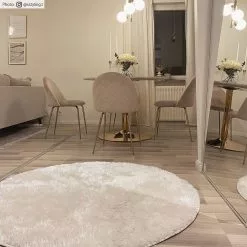 Pyöreä Matot - Cosy (valkoinen) -Pyöreät Matot Myymälä credbilder mall cosy vit rund sstyling