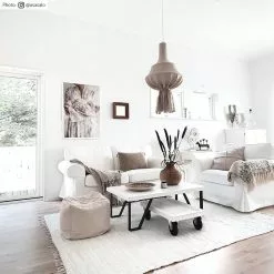 Räsymatto - Silje (valkoinen) -Pyöreät Matot Myymälä credbilder mall silje vit