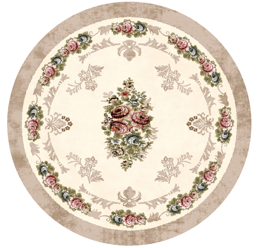 Pyöreät Matot - Delpha (beige/multi) 3 Pyöreät Matot - Delpha (beige/multi)