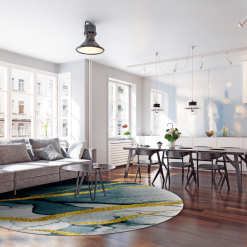 Pyöreät Matot - Alvaro (sininen/valkoinen/kulta) -Pyöreät Matot Myymälä dt20555 101 200scra