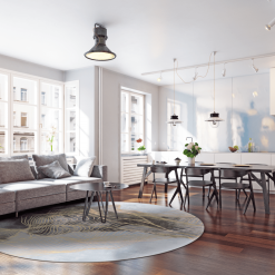 Pyöreät Matot - Ekual (sininen/harmaa/kulta) -Pyöreät Matot Myymälä dt20560 101 120scra