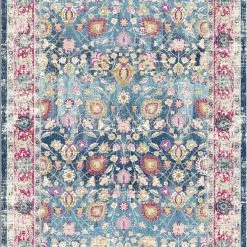 Wilton-matto - Bouhjar (sininen/pinkki/multi)