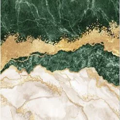 Wilton-matto - Padova (vihreä/valkoinen/kulta)