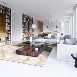 Wilton-matto - Padova (vihreä/valkoinen/kulta) -Pyöreät Matot Myymälä dt65444final