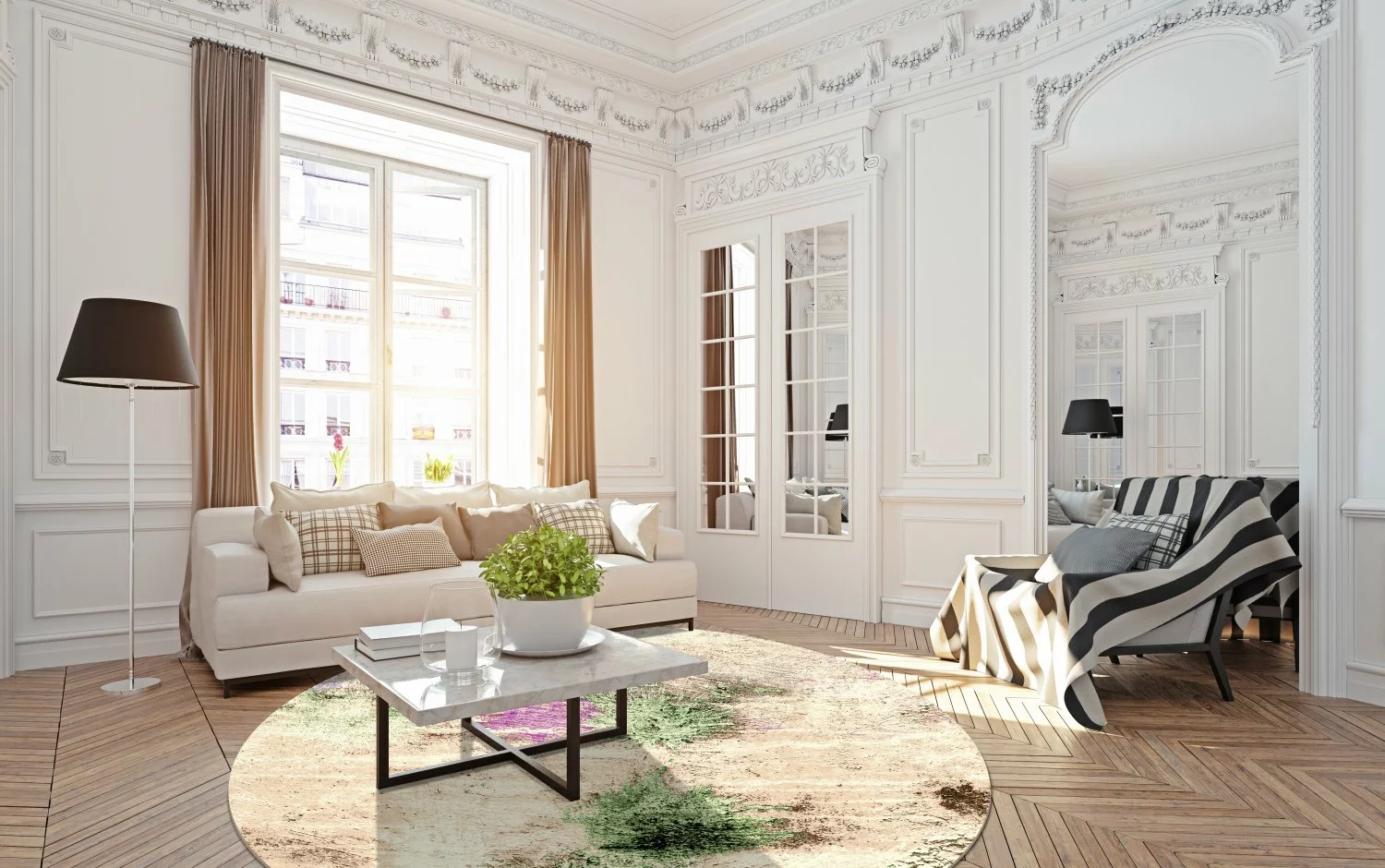 Pyöreät Matot - Dimos (beige/multi) 4 Pyöreät Matot - Dimos (beige/multi) - Image 2