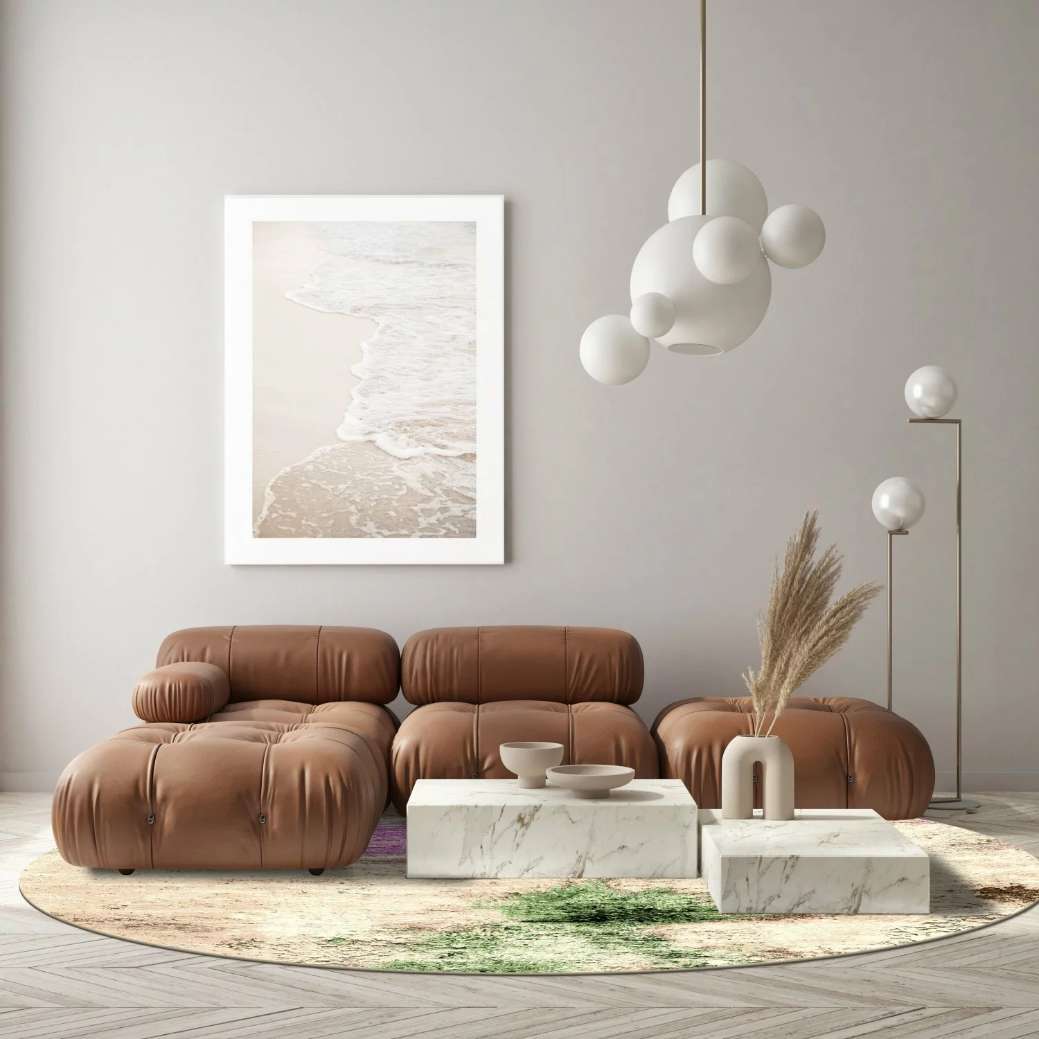 Pyöreät Matot - Dimos (beige/multi) 7 Pyöreät Matot - Dimos (beige/multi) - Image 5