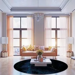 Pyöreät Matot - Zuani (tummansininen) -Pyöreät Matot Myymälä dt70279 101 160xyuvarlak