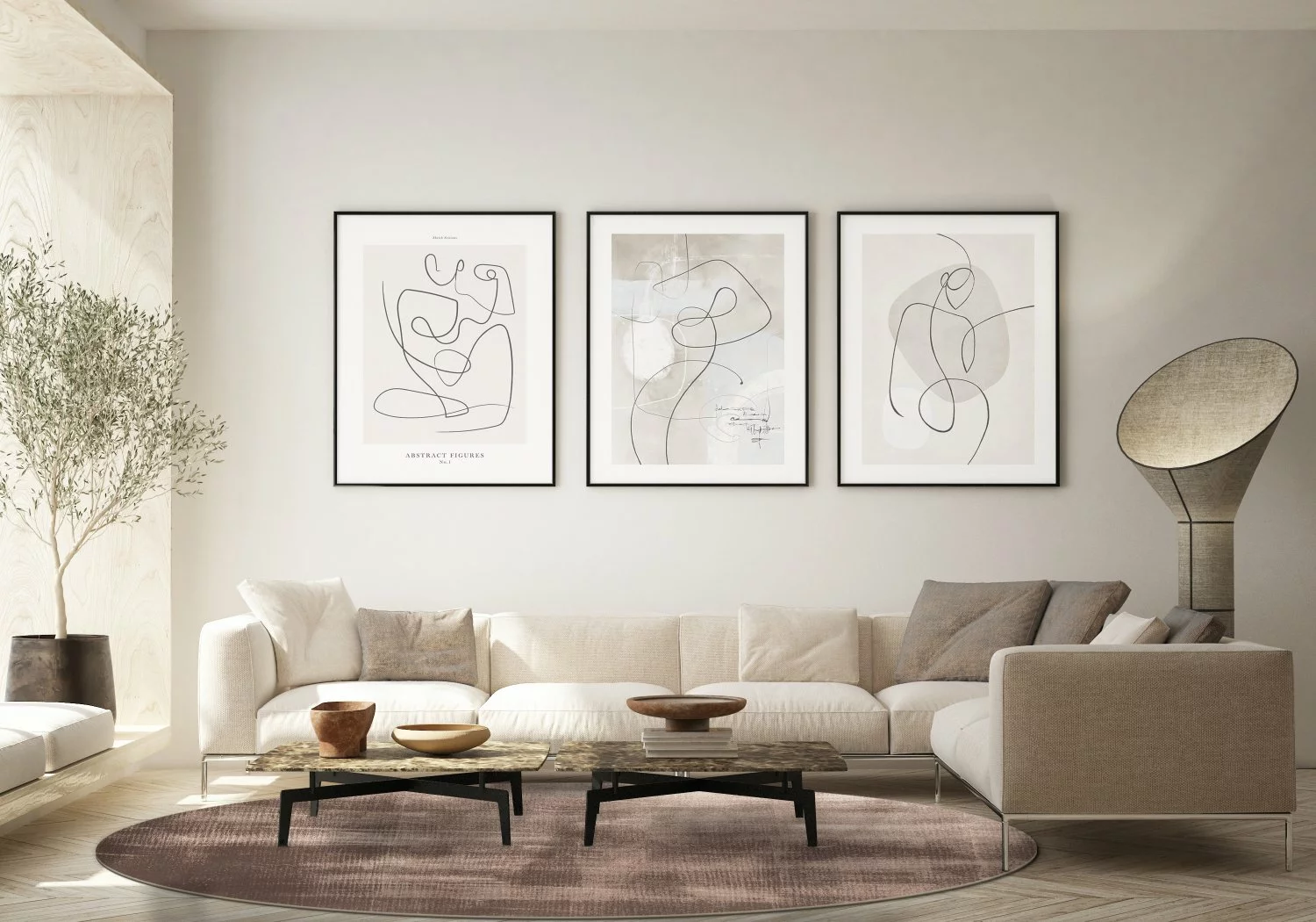 Pyöreät Matot - Olmedo (harmaa/beige) 7 Pyöreät Matot - Olmedo (harmaa/beige) - Image 5