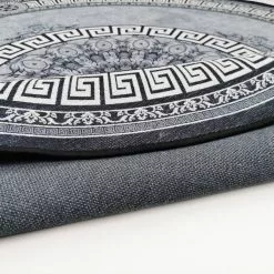 Pyöreät Matot - Amer (musta/valkoinen) -Pyöreät Matot Myymälä fallin2