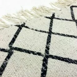 Räsymatto - Agadir (musta/valkoinen) -Pyöreät Matot Myymälä img 4712
