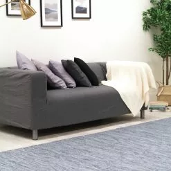 Villamatto - Galway (vaaleansininen) -Pyöreät Matot Myymälä img 52781