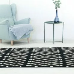 Villamatto - Paleros (musta/valkoinen) -Pyöreät Matot Myymälä img 6897