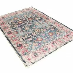 Wilton-matto - Bouhjar (sininen/pinkki/multi) -Pyöreät Matot Myymälä img 6961