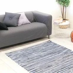 Räsymatto Alkaen Strehög Of Sweden - Tulka (sininen) -Pyöreät Matot Myymälä img 7556 38976