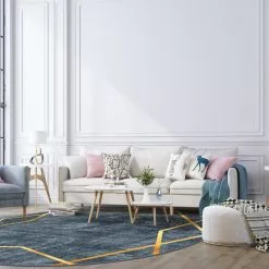 Pyöreät Matot - Zaros (laivastonsininen/kulta) -Pyöreät Matot Myymälä interi1 42660