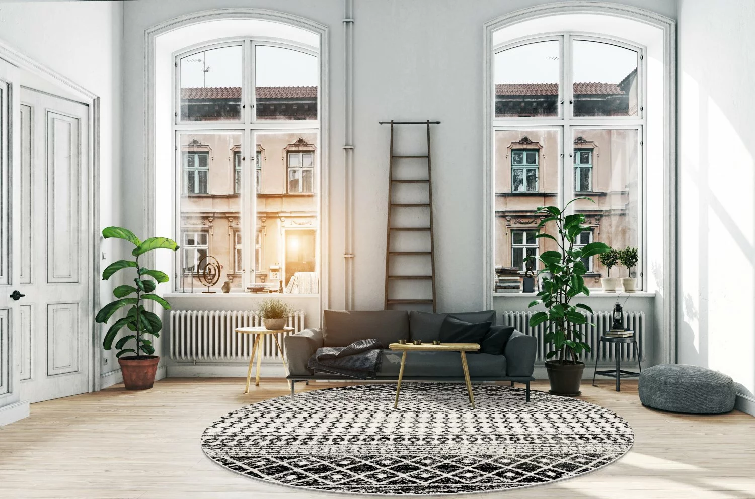 Pyöreät Matot - Ovada (musta/valkoinen) 4 Pyöreät Matot - Ovada (musta/valkoinen) - Image 2