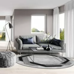 Pyöreät Matot - Olympia (musta/valkoinen) -Pyöreät Matot Myymälä interi1 61619