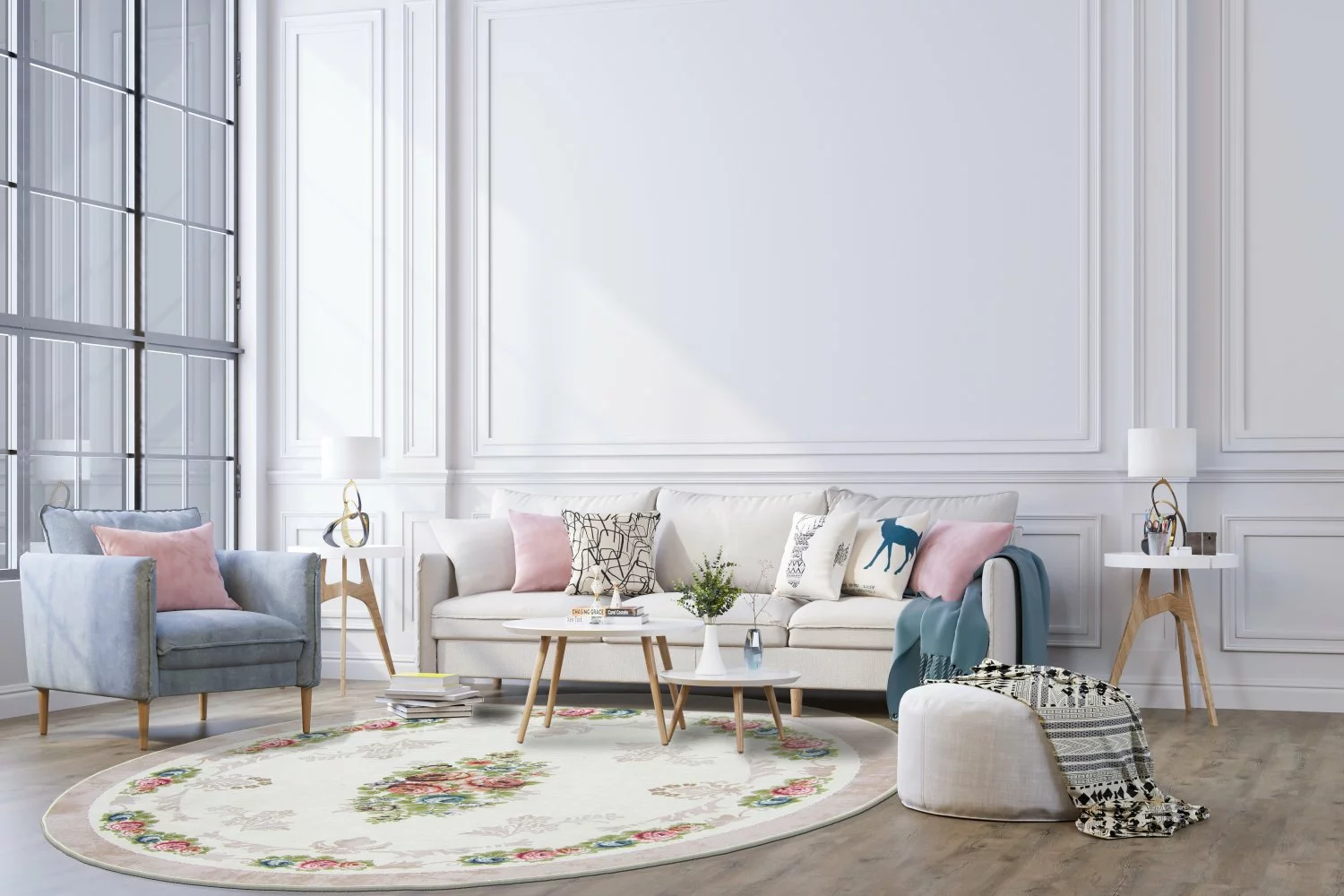 Pyöreät Matot - Delpha (beige/multi) 4 Pyöreät Matot - Delpha (beige/multi) - Image 2