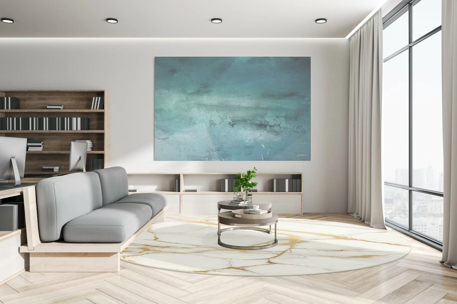 Pyöreät Matot - Cesina (stone/valkoinen/kulta) - Image 2