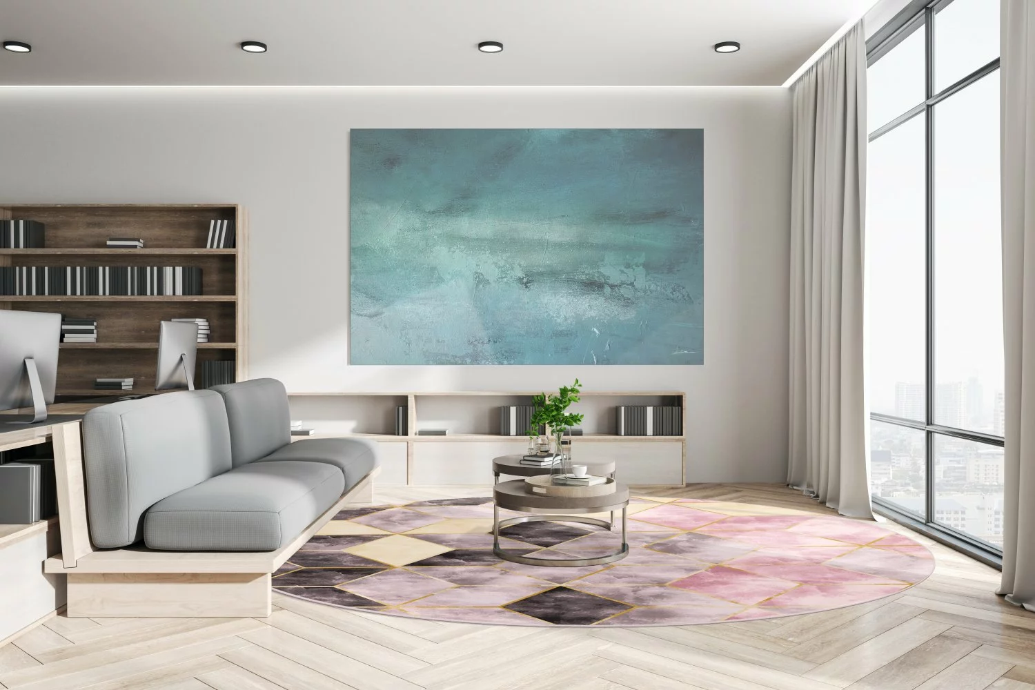 Pyöreät Matot - Brendola (vaaleanpunainen/harmaa/kulta) 4 Pyöreät Matot - Brendola (vaaleanpunainen/harmaa/kulta) - Image 2