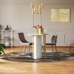 Pyöreät Matot - Sanza (harmaa /multi) -Pyöreät Matot Myymälä interior 38 parquet plant table and chair 1026598056 1.0 elad.skd11199.col801.round