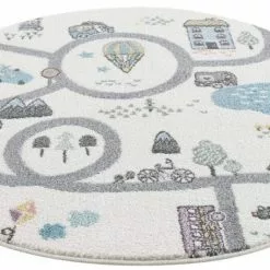 Lastenmatto - Town Pyöreä (multi) -Pyöreät Matot Myymälä kinderteppich anime 9376 creme 160x160 rund 6