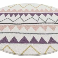 Lastenmatto - Zigzag Pyöreä (multi) -Pyöreät Matot Myymälä kinderteppich anime 9382 multi 120x120 rund 6