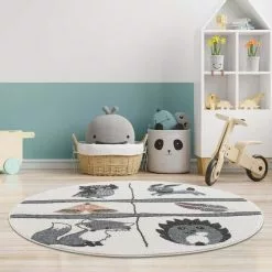 Lastenmatto - Animals Pyöreä (multi) 7 Lastenmatto - Animals Pyöreä (multi) -Pyöreät Matot Myymälä kinderteppich anime 9390 multi 120x120 rund 2