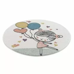 Lastenmatto - Balloon Girl Pyöreä (multi) -Pyöreät Matot Myymälä kinderteppich anime 9393 creme 120x120 rund 6