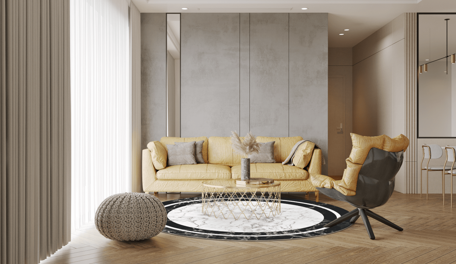 Pyöreät Matot - Amaliada (musta/valkoinen) 6 Pyöreät Matot - Amaliada (musta/valkoinen) - Image 4