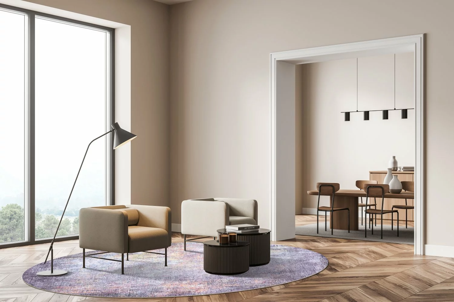 Pyöreät Matot - Tarnos (lila) 5 Pyöreät Matot - Tarnos (lila) - Image 3