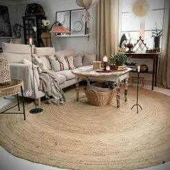 Pyöreä Matot - San Francisco (jute) -Pyöreät Matot Myymälä lyckebohem flatanjuterund1