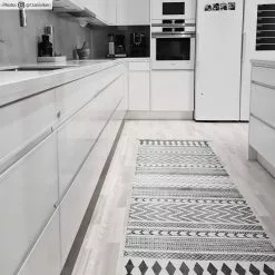 Räsymatto - Marrakech (musta/harmaa/valkoinen) 10 Räsymatto - Marrakech (musta/harmaa/valkoinen) -Pyöreät Matot Myymälä marrakech