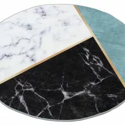 Pyöreät Matot - Savino (musta/valkoinen/vihreä) -Pyöreät Matot Myymälä mi9dc91