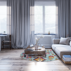 Pyöreät Matot - Misare (sininen/multi) -Pyöreät Matot Myymälä misarerunda