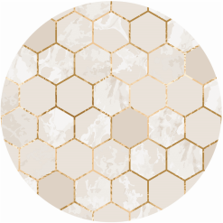 Pyöreät Matot - Morino (beige/valkoinen/kulta)