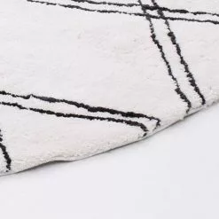 Pyöreä Matot - Morocco (musta/valkoinen) -Pyöreät Matot Myymälä morocco vit svart 200 dark01 02close