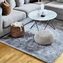 Ryijymatot - Cosy (hopea) -Pyöreät Matot Myymälä myshemmet cosysilver3