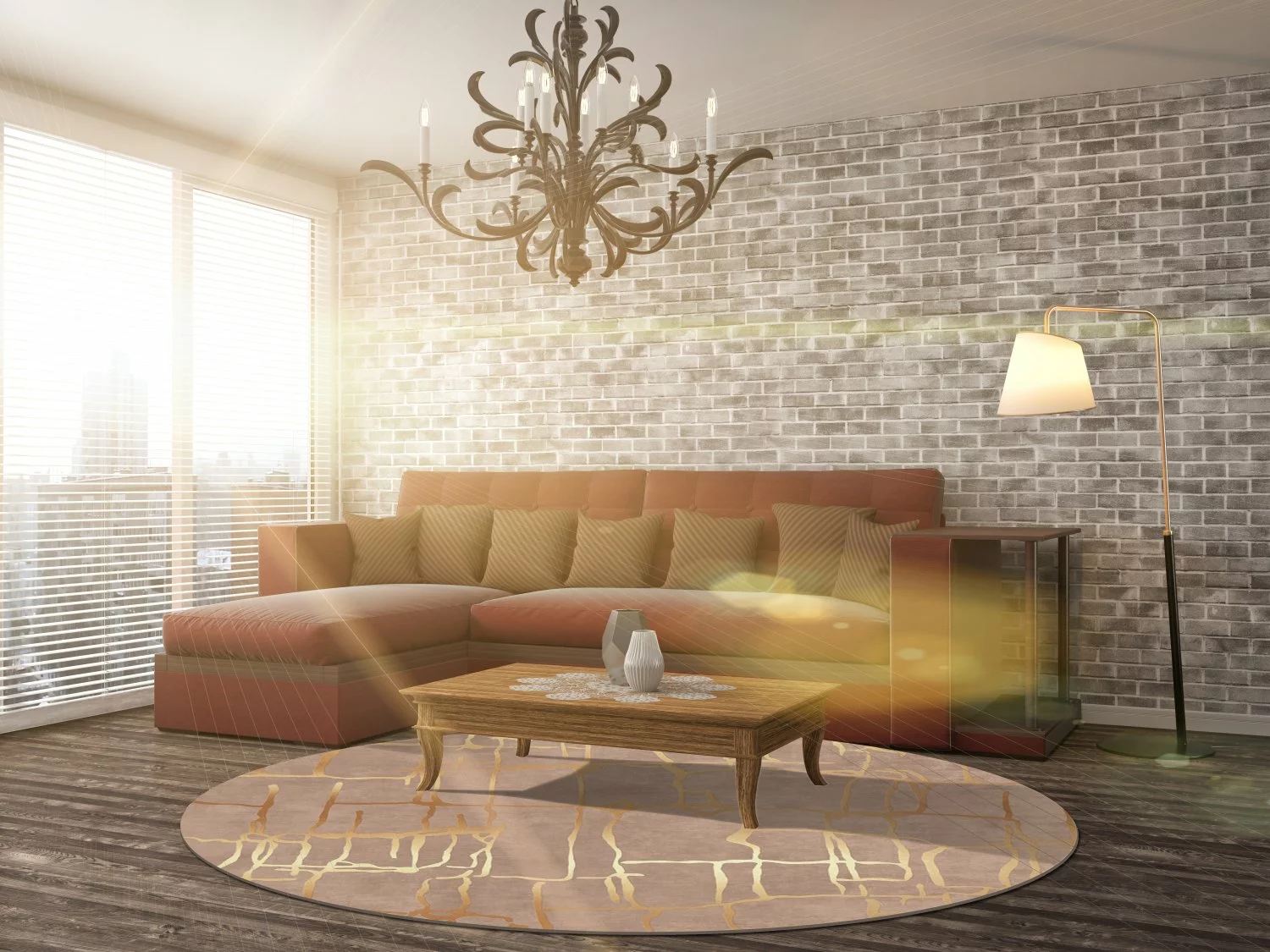 Pyöreät Matot - Lorenzo (ruskea/kulta) 4 Pyöreät Matot - Lorenzo (ruskea/kulta) - Image 2